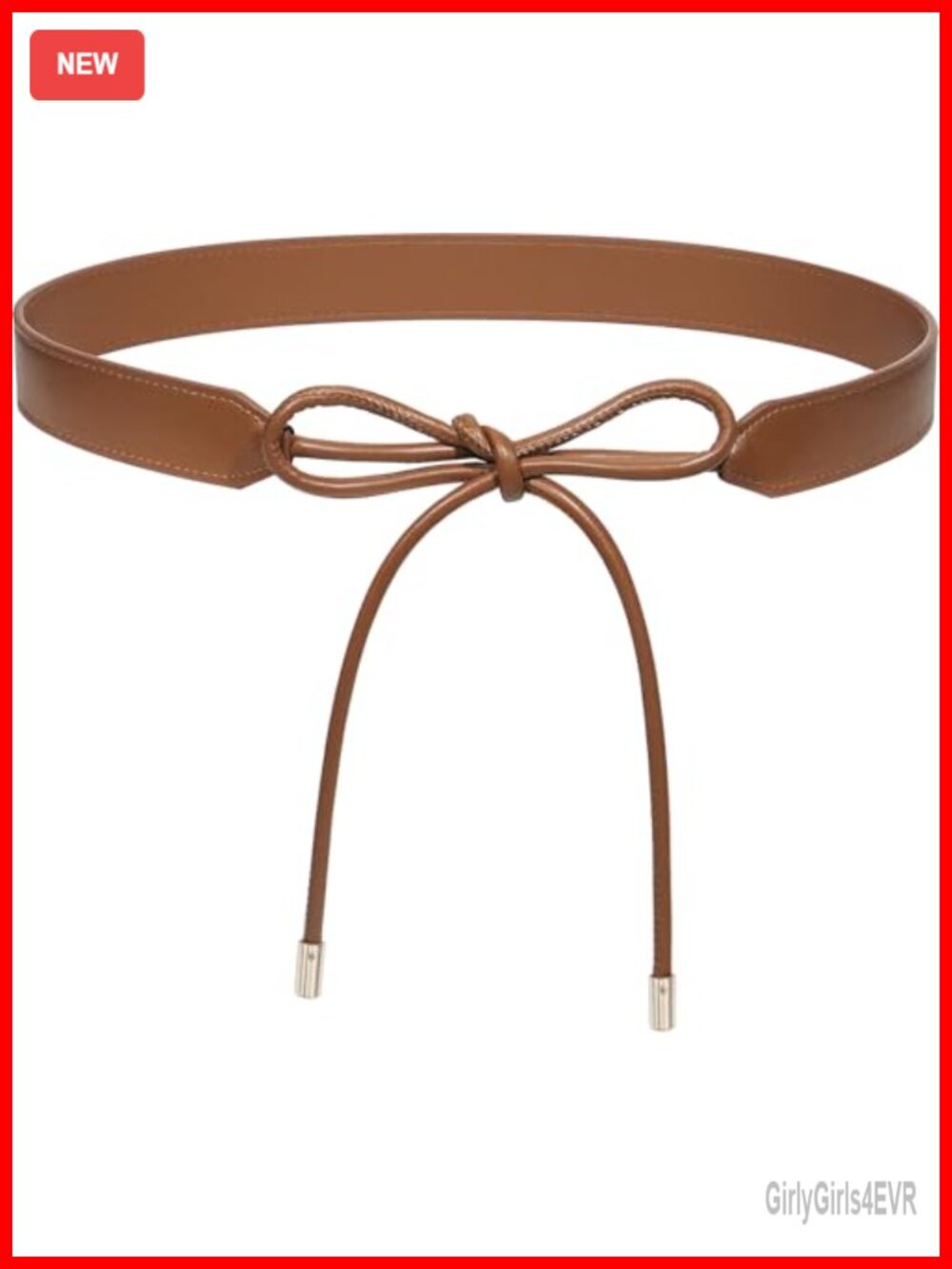PU Leather Tie Waist Belt Knotted Thin Skinny Rope Waistband